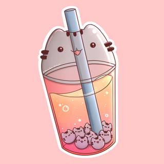 Pusheen boba wallpaper