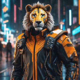 Half tiger and human wallpaper