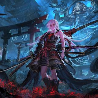 Samurai cartoon wallpaper