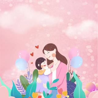 Mother's Day cartoon wallpaper