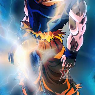 Goku blue iPhone wallpaper