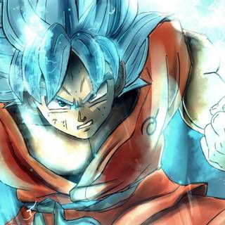 Goku blue iPhone wallpaper