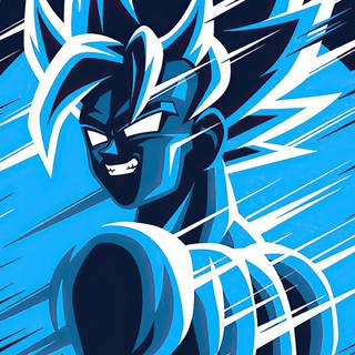 Goku blue iPhone wallpaper