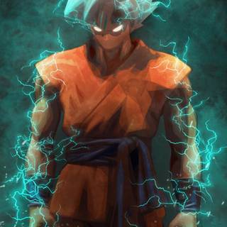 Goku blue iPhone wallpaper