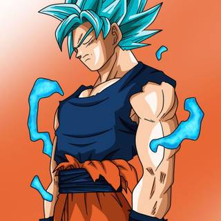 Goku blue iPhone wallpaper