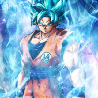 Goku blue iPhone wallpaper