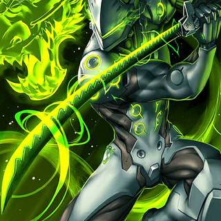 Overwatch Genji phone wallpaper