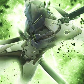 Overwatch Genji phone wallpaper