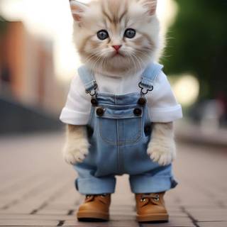 Kittens in clothes wallpaper