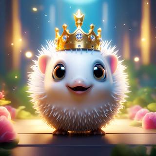 Hedgehog with crown wallpaper