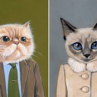 Kittens in clothes wallpaper