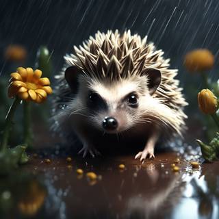 Hedgehog with crown wallpaper