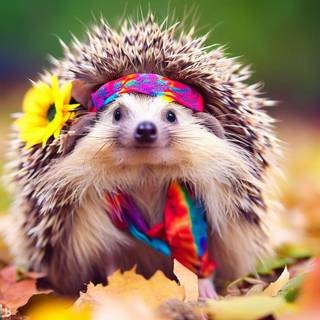 Hedgehog with crown wallpaper