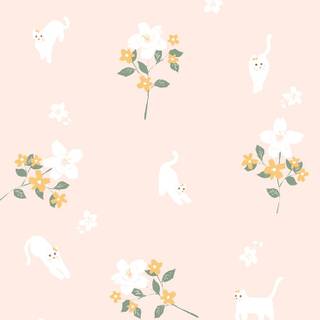 Simple cat spring wallpaper