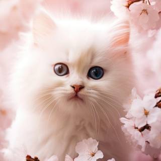 Simple cat spring wallpaper