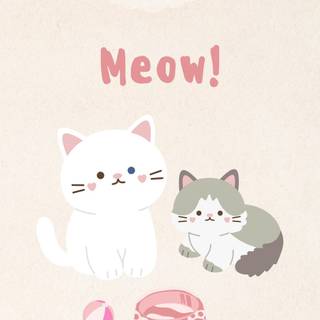 Simple cat spring wallpaper