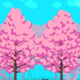 Simple cat spring wallpaper