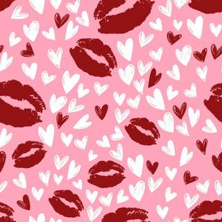 Kiss marks wallpaper