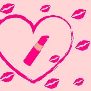 Kiss marks wallpaper