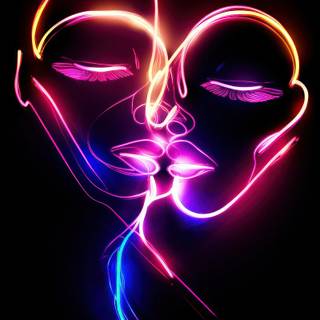 Kiss marks wallpaper