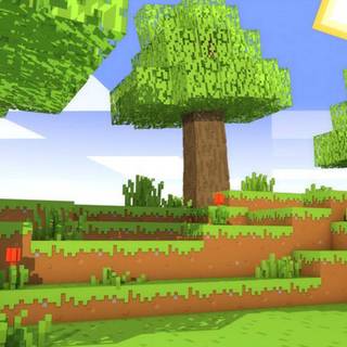 Minecraft land wallpaper