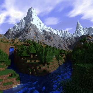 Minecraft land wallpaper