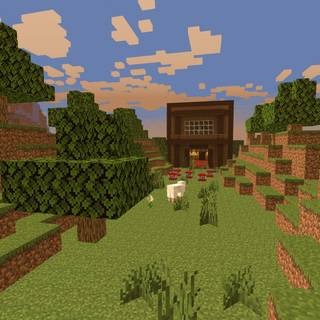 Minecraft land wallpaper