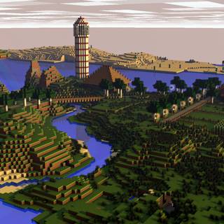 Minecraft land wallpaper