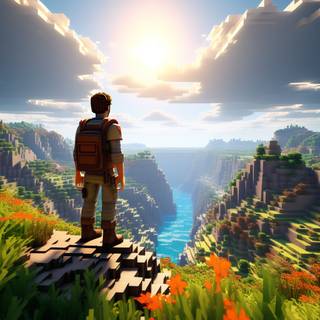 Minecraft land wallpaper