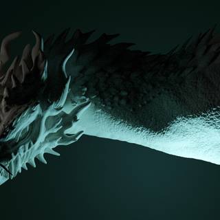 White and blue Wyvern wallpaper