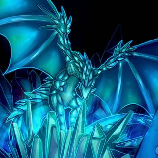 White and blue Wyvern wallpaper