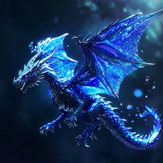 White and blue Wyvern wallpaper