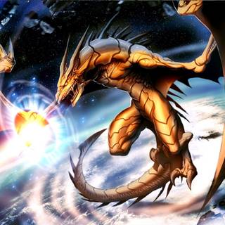 White and blue Wyvern wallpaper