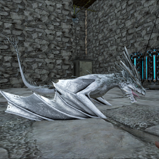 White and blue Wyvern wallpaper