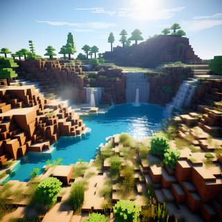 Minecraft land wallpaper