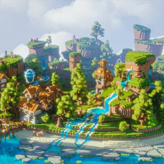 Minecraft land wallpaper