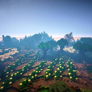 Minecraft land wallpaper
