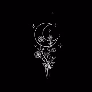 Moon with flowers wallpaper
