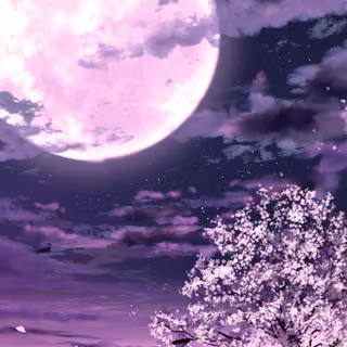 Moon with flowers wallpaper