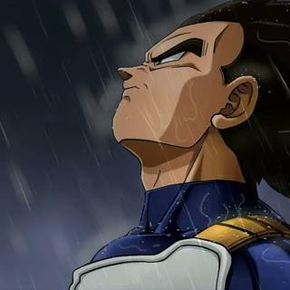 Vegeta in the rain wallpaper