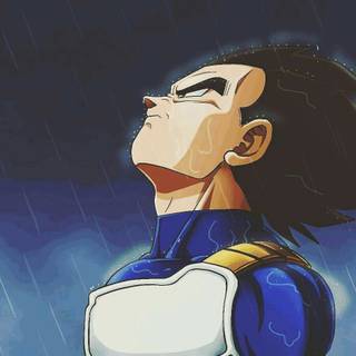 Vegeta in the rain wallpaper