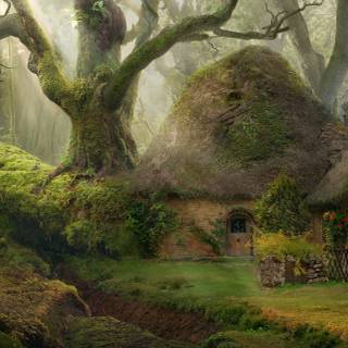 Green fairycore desktop HD wallpaper