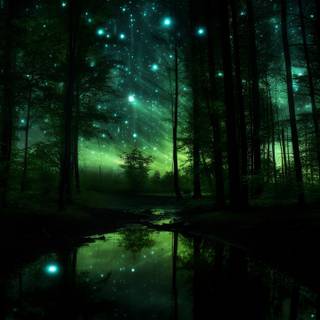 Green fairycore desktop HD wallpaper
