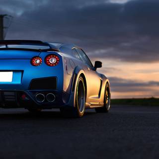 Nissan GTR blue wallpaper