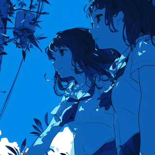 Dark blue anime 4k wallpaper