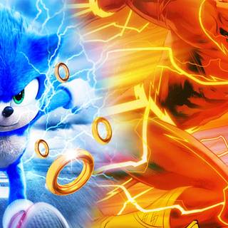 Sonic and Flash wallpaper