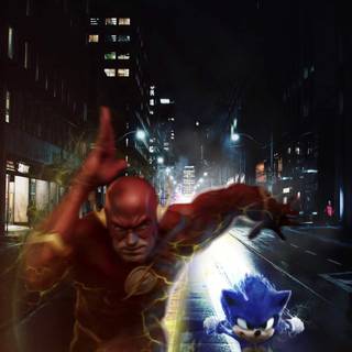 Sonic and Flash wallpaper
