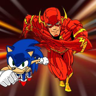 Sonic and Flash wallpaper