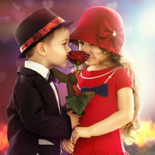 Romantic boy and girl wallpaper