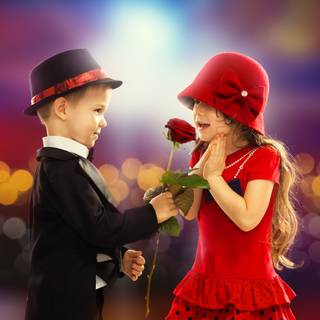 Romantic boy and girl wallpaper
